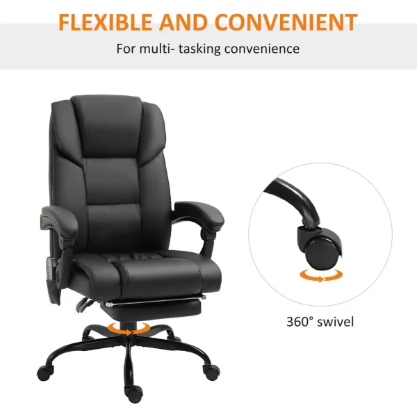 6-Point PU Leather Massage Racing Chair Electric Padded Angle Adjustable Remote - Image 7