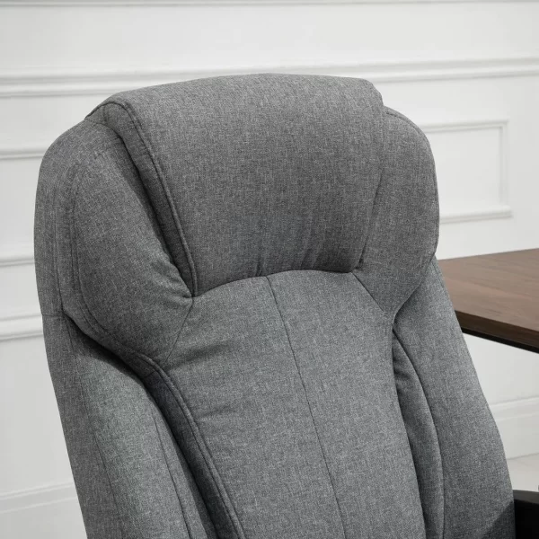 High Back Home Office Chair Height Adjustable Computer Chair w/ Armrests, Grey - Image 8