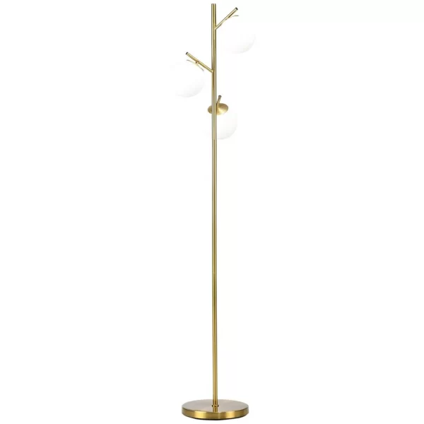 Modern Floor Lamp for Living Room Bedroom, 3 Light Tree Standing Lamp, Gold