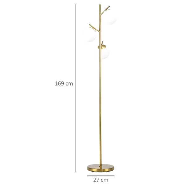 Modern Floor Lamp for Living Room Bedroom, 3 Light Tree Standing Lamp, Gold - Image 3