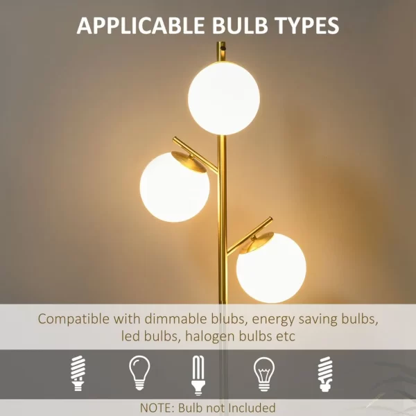 Modern Floor Lamp for Living Room Bedroom, 3 Light Tree Standing Lamp, Gold - Image 6