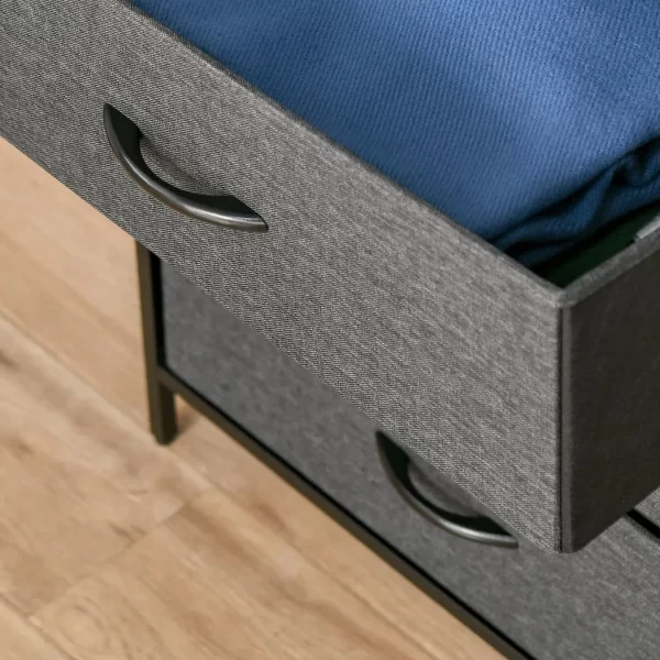 4 Drawer Storage Chest Unit Home w/ Shelves Home Living Room Bedroom Black - Image 8