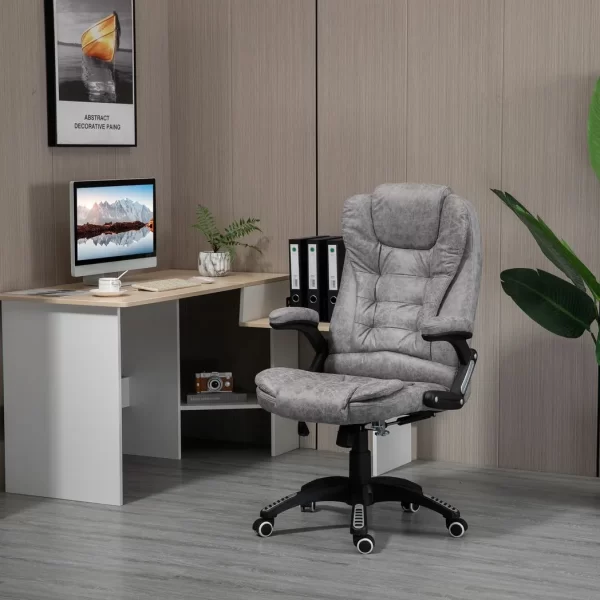 High Back Home Office Chair Computer Desk Chair w/ Arms Swivel Wheels Grey - Image 2