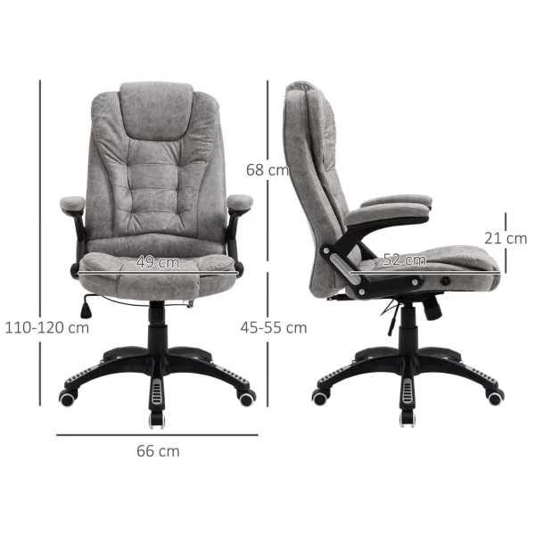 High Back Home Office Chair Computer Desk Chair w/ Arms Swivel Wheels Grey - Image 3