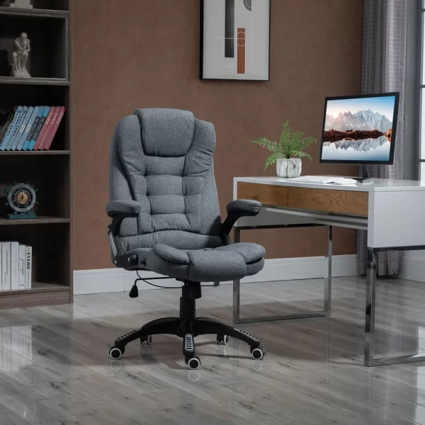 High Back Home Office Chair Computer Desk Chair w/ Arms Swivel Wheels Dark Grey - Image 2