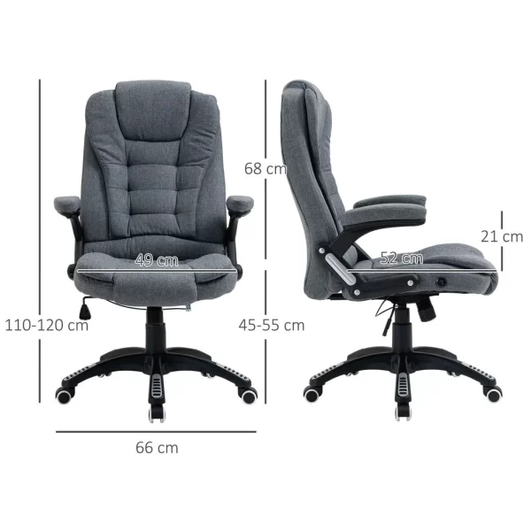 High Back Home Office Chair Computer Desk Chair w/ Arms Swivel Wheels Dark Grey - Image 3