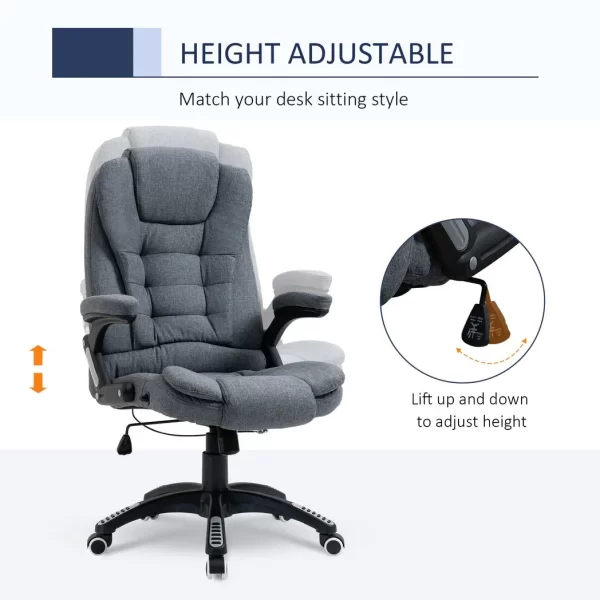 High Back Home Office Chair Computer Desk Chair w/ Arms Swivel Wheels Dark Grey - Image 4
