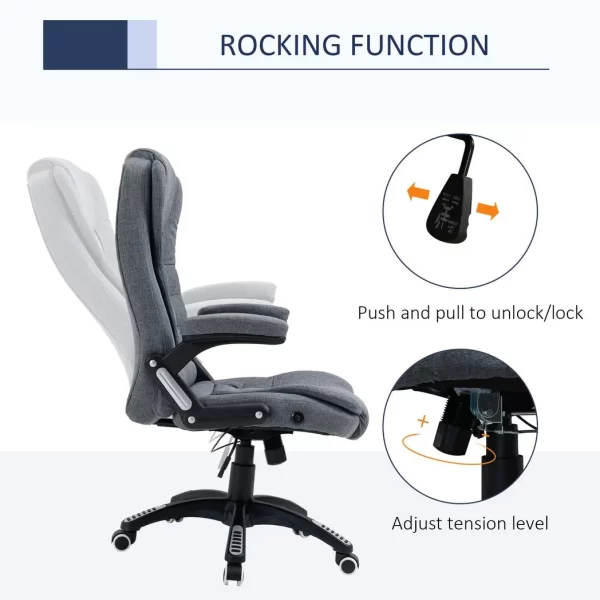 High Back Home Office Chair Computer Desk Chair w/ Arms Swivel Wheels Dark Grey - Image 5