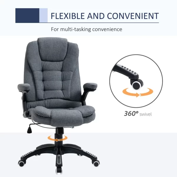 High Back Home Office Chair Computer Desk Chair w/ Arms Swivel Wheels Dark Grey - Image 7