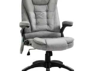 Executive Reclining Chair w/ Heating Massage Points Relaxing Headrest Grey