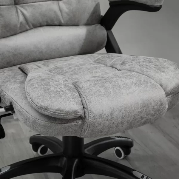 Executive Reclining Chair w/ Heating Massage Points Relaxing Headrest Grey - Image 8