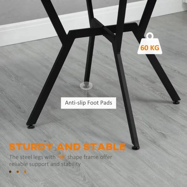 Industrial Dining Table with Round Top Steel Legs for Kitchen Dining Room Brown - Image 5