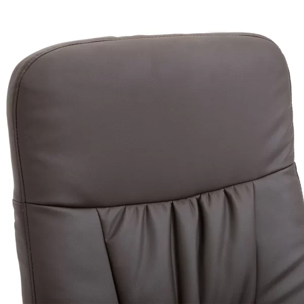 2 Pcs Reclining Armchair Ottoman 360 Swivel Home Furniture PU Leather Brown - Image 8