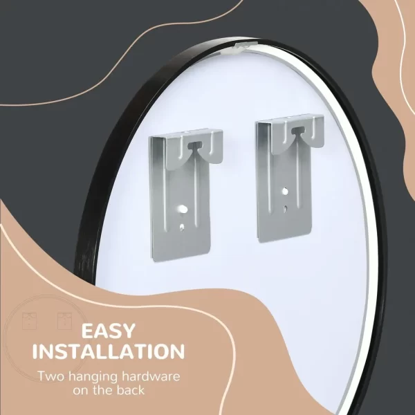Modern Wall-mounted Vanity Mirror for Bedroom Bathroom Washroom, Black, 40x40cm - Image 6