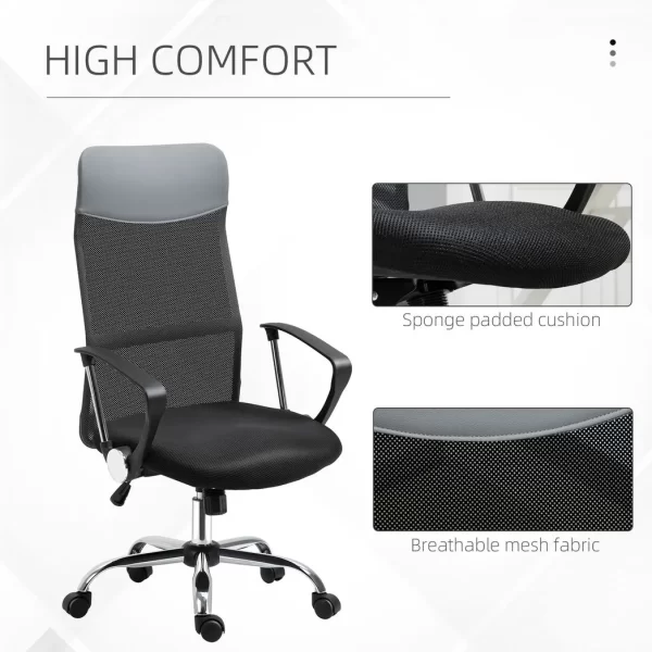 Executive Office Chair High Back Mesh Chair Seat Office Desk Chairs, Black - Image 7