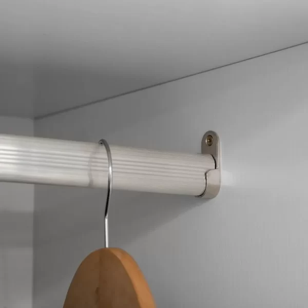 2 Door Wardrobe White Wardrobe with Drawers and Hanging Rod for Bedroom - Image 8