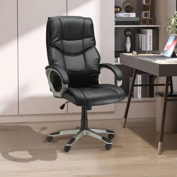 Executive Computer Office Desk Chair PU Leather Swivel Chairs High Back - Image 2