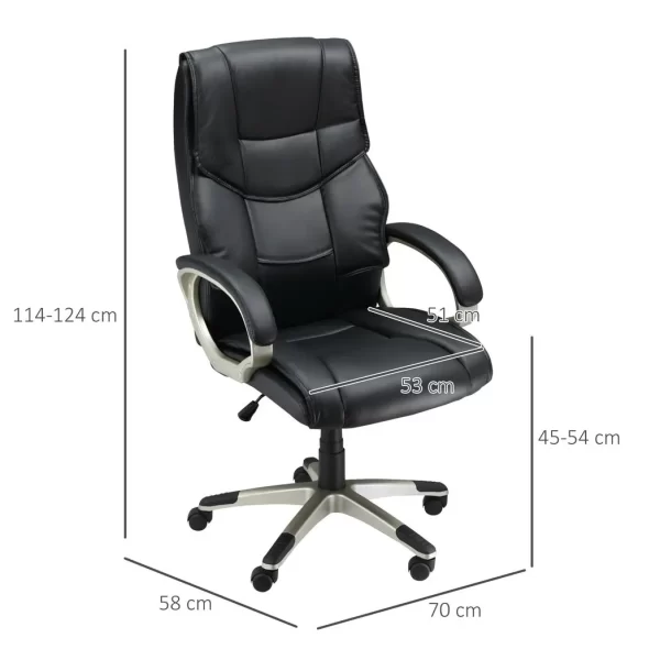 Executive Computer Office Desk Chair PU Leather Swivel Chairs High Back - Image 3