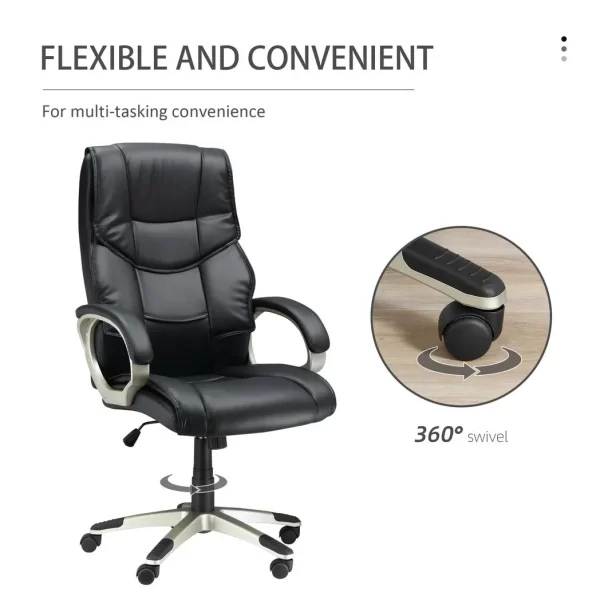 Executive Computer Office Desk Chair PU Leather Swivel Chairs High Back - Image 6