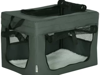 48.5cm Foldable Pet Carrier, Cat Bag w/ Cushion, for Miniature Dogs - Grey