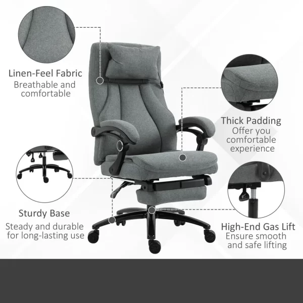 Massage Office Chair with 2-Point Vibration Pillow USB Power 360� Swivel Wheels - Image 8