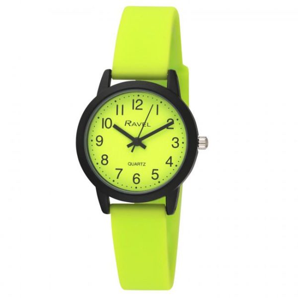 Ravel Girls & Boys Sports Lime Green Silicone Watch R1813.11