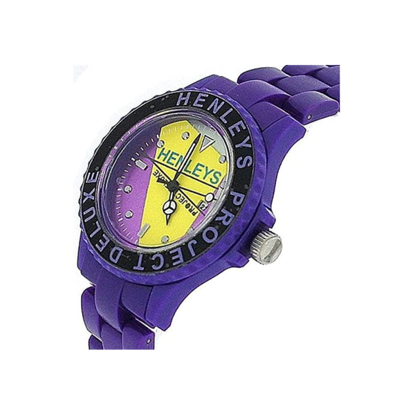 Henleys Project Deluxe Women's Set of 2 Funky Plastic Watch Purple-White SUMMERTWIN CLEARANCE NEEDS RE-BATTERY - Image 4