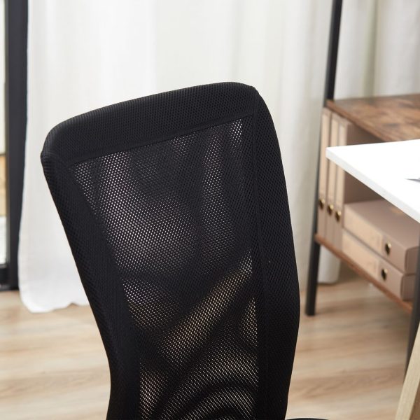 Armless Office Chair Ergonomic Padded Height Adjustable Mesh Back 5 Wheels - Image 7