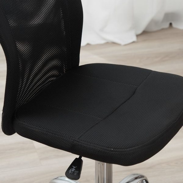 Armless Office Chair Ergonomic Padded Height Adjustable Mesh Back 5 Wheels - Image 8