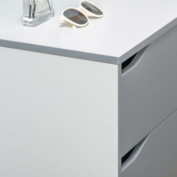 Chest of Drawers 3-Drawer Dresser Storage Cabinet with Solid Wood Legs Grey - Image 7