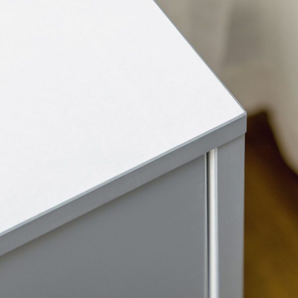 Chest of Drawers 3-Drawer Dresser Storage Cabinet with Solid Wood Legs Grey - Image 8