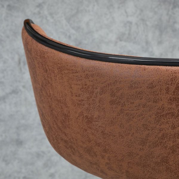 Vintage Bar Stool Set of 2 Microfiber Cloth Adjustable Height Armless Chairs - Image 8