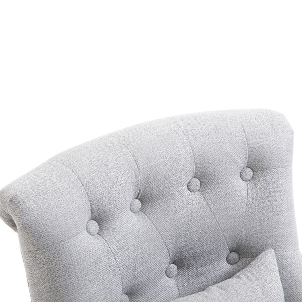 Fabric Single Sofa Dining Chair Upholstered W/ Pillow Solid Wood Leg Living Room - Image 7