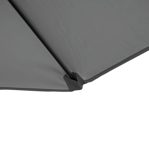 2.5M Garden Cantilever Parasol W/ 360 Rotation and Cross Base, Dark Grey - Image 8