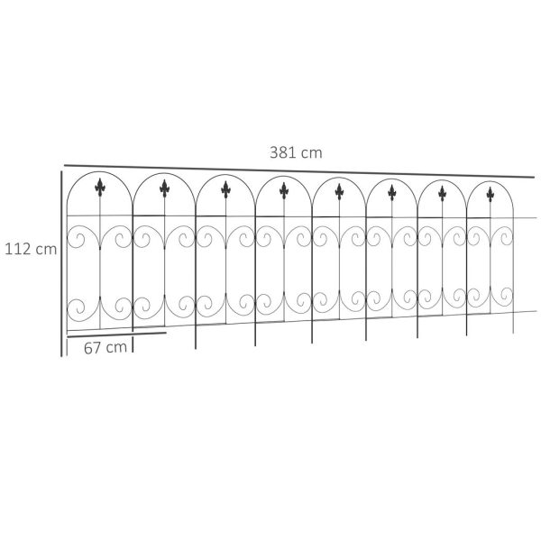 8PCs Garden Fencing Panels 44in x 12.5ft Flower Bed Border Edging Animal Barrier - Image 3