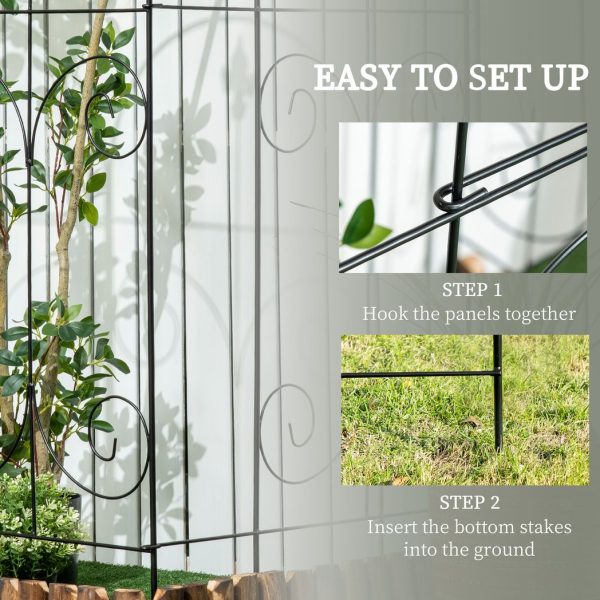 8PCs Garden Fencing Panels 44in x 12.5ft Flower Bed Border Edging Animal Barrier - Image 4