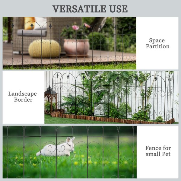 8PCs Garden Fencing Panels 44in x 12.5ft Flower Bed Border Edging Animal Barrier - Image 6
