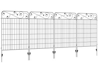 4PCs Garden Fencing Panels 43in x 11.5ft Flower Bed Border Edging Animal Barrier