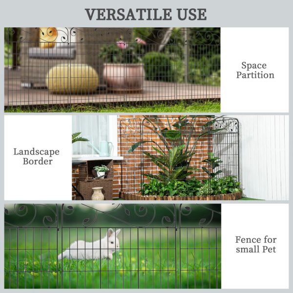4PCs Garden Fencing Panels 43in x 11.5ft Flower Bed Border Edging Animal Barrier - Image 6