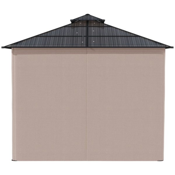 3 x 3 (m) Polycarbonate Gazebo, Hard Top Gazebo with Nettings & Curtains - Image 8