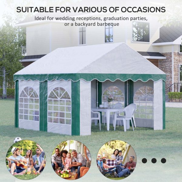 4 x 4m Marquee Gazebo, Party Tent with Double Doors for Wedding and Events - Image 4