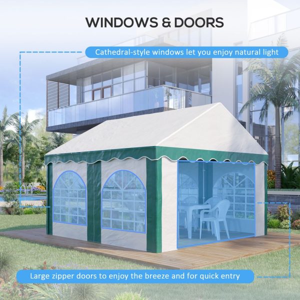 4 x 4m Marquee Gazebo, Party Tent with Double Doors for Wedding and Events - Image 5