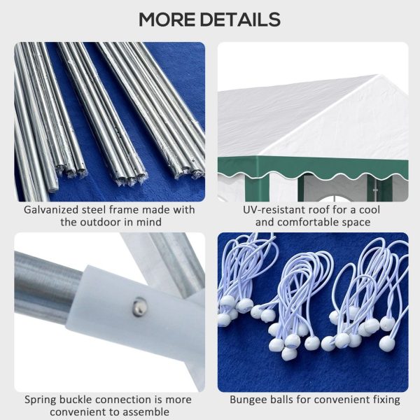 4 x 4m Marquee Gazebo, Party Tent with Double Doors for Wedding and Events - Image 7