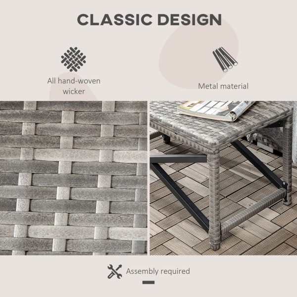 PE Wicker Outdoor Coffee Table w/ Plastic Board Under the Full Woven Table Top - Image 4