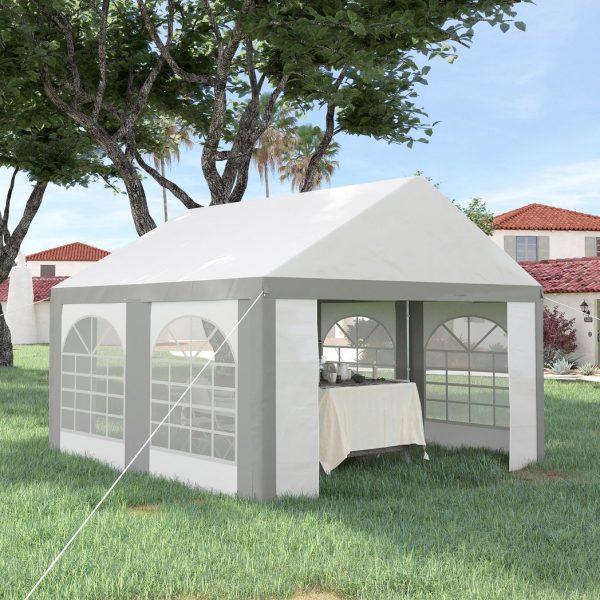 4 x 4m Party Tent, Marquee Gazebo with Sides, Four Windows and Double Doors - Image 2