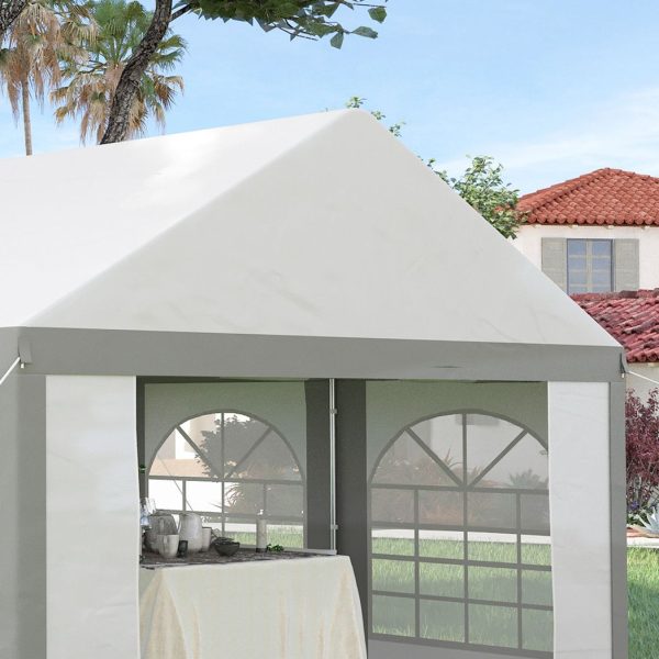 4 x 4m Party Tent, Marquee Gazebo with Sides, Four Windows and Double Doors - Image 8