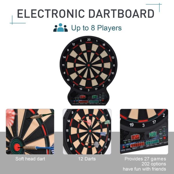 Electronic Dartboard LED Digital Score 27 Games with 12 Soft Darts Ready-to-Play - Image 5