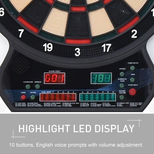 Electronic Dartboard LED Digital Score 27 Games with 12 Soft Darts Ready-to-Play - Image 6