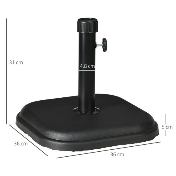 11kg Concrete Garden Parasol Base, Square Outdoor Table Umbrella Stand Holder - Image 3