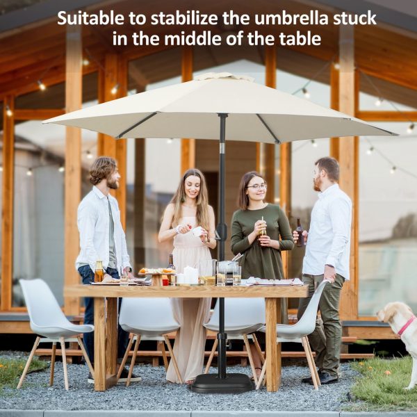 11kg Concrete Garden Parasol Base, Square Outdoor Table Umbrella Stand Holder - Image 4